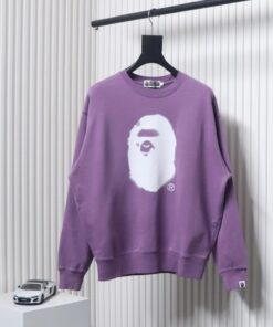 BAPE 24FW Ape Head Purple Sweatshirt