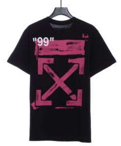 Off-White Graffiti Pink Arrow Black T-Shirt