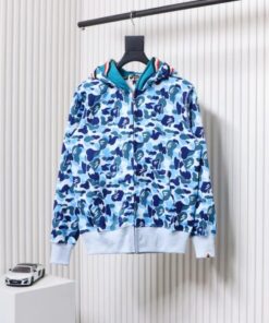 BAPE Camouflage Double Hat Hoodie Light Blue