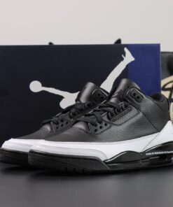 Fragment Design Jordan 3 Black White Reps – Rare Black Leather