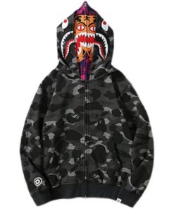 BAPE Camouflage Double Hat Hoodie Dark Grey