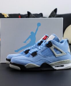 Jordan 4 University Blue Reps – UNC Suede Replica Sneakers
