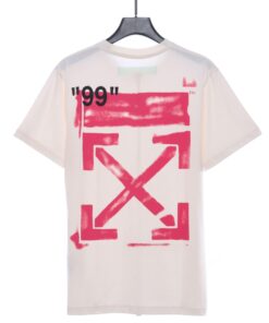 Off-White Graffiti Pink Arrow Beige T-Shirt