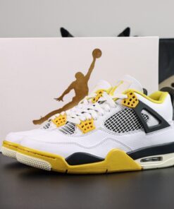 Jordan 4 Vivid Sulfur Reps | White & Yellow Women's Replica