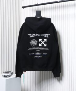 Off-White Blue Embroidered Hoodie Letter Hoodie