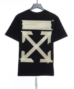 Off-White Rubber Strip Arrow Printing Black T-Shirt