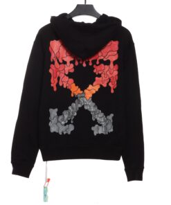 Off-White Red Gray Melted Arrow Hoodie