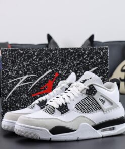 Jordan 4 Military Black Reps – Clean White & Black Replica Shoes