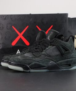 Jordan 4 Kaws Black Rep – Glow Sole with Premium Suede