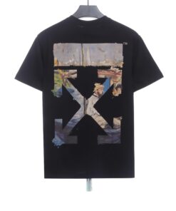 Off-White Oil Painting Printing Black T-Shirt
