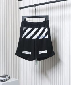 Off-White Front Printed Mesh Shorts